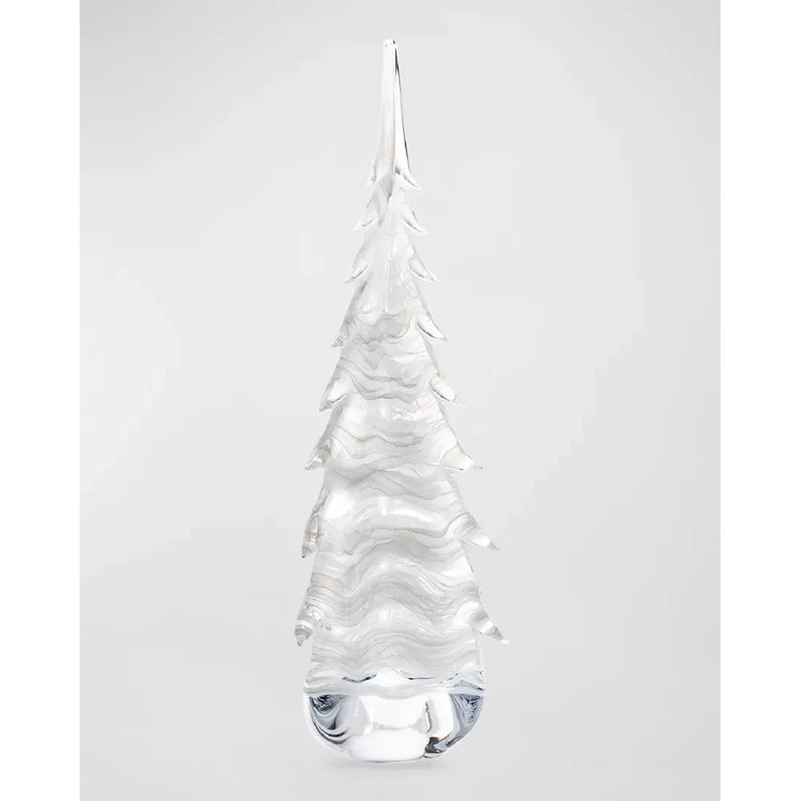 Simon Pearce Snowdrift Evergreen Glass Tree: 26 inch