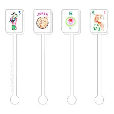 Mahjong Acrylic Stir Sticks- Set of 4